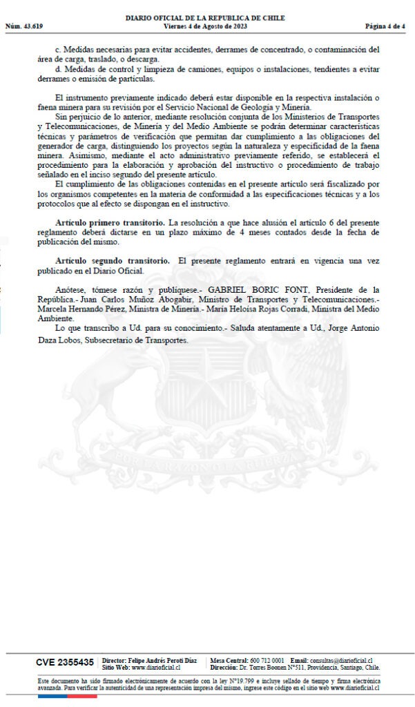 Chile: Decreto 95 2022